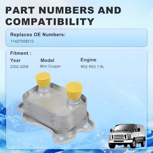 Engine Oil Cooler Assembly 11427509212 fit for 02-08 Mini Cooper 1.6L - color: 11427509212