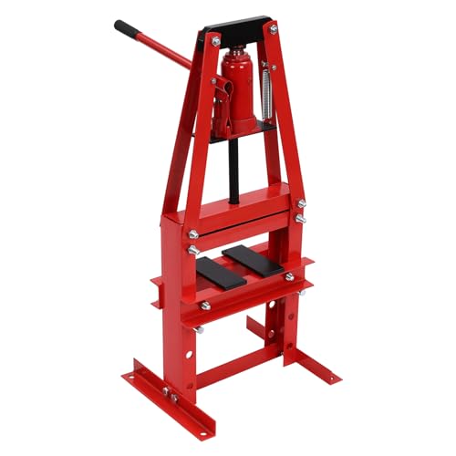 Hydraulic Power Units, 6-Ton Benchtop Hydraulic A-Frame Shop Press with Press Plates, Hydraulic 6 Ton Garage Floor Adjustable Shop Press with Plates, Hydraulic Press, Red, Hydraulic Shop Press