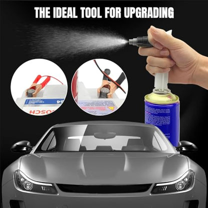 4PCS Fuel Injector Cleaner Kit, Fuel Injector Cleaner Tool, Auto Gas Injection Nozzle Adapter DlY Cleaning Assistant Tool with Test Lead, Fuel Injector Tester Cleaner Fit for 12-24V Car