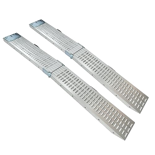 ThunderBay 73'' x 9''Loading Ramp Set Pack of 2 Folding Ramp Folding Galvanized Steel 880 lbs Max Folding Ramp for ATV,Motorcycle,Truck,Quad,Lawn Mower,Snow Blower,Dirt Bikes,Carts,Trailers,Car Tailg
