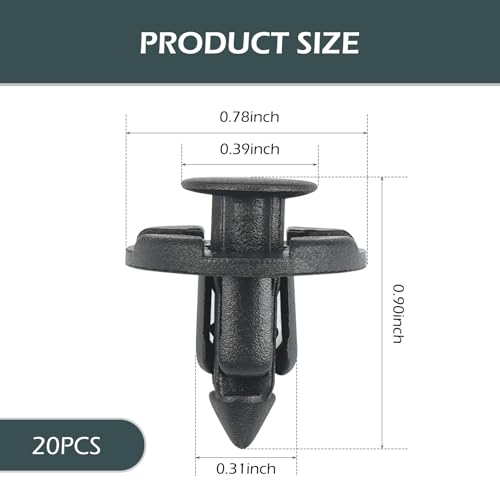 20PCS Bumper Fastener Rivet Clips, Front Bumper & Radiator Support Retainer Clips, Plastic Push Fender Liner Clip, OEM 01553-09321, Compatible with Nissan Maxima Versa Altima & Infiniti