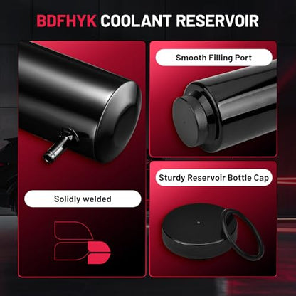 BDFHYK Coolant Overflow Tank, Radiator Reservoir Tank, Aluminum Reservoir Expansion Tank Universal 800ml, Hose Oil Catch Can, Black - color: black, size: 800 Milliliters