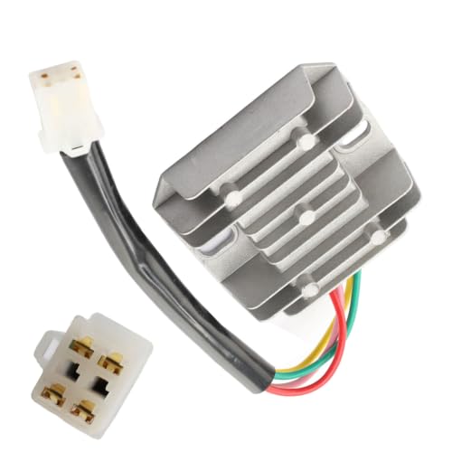 DEVMO 4 Wires 4 Pins 12V Full Wave Rectifier Voltage Regulator Universal Compatible with Motorcycle Pit Dirt Bike Quad CG125 150 200 250CC Motorbikes ATVs Mopeds Buggy