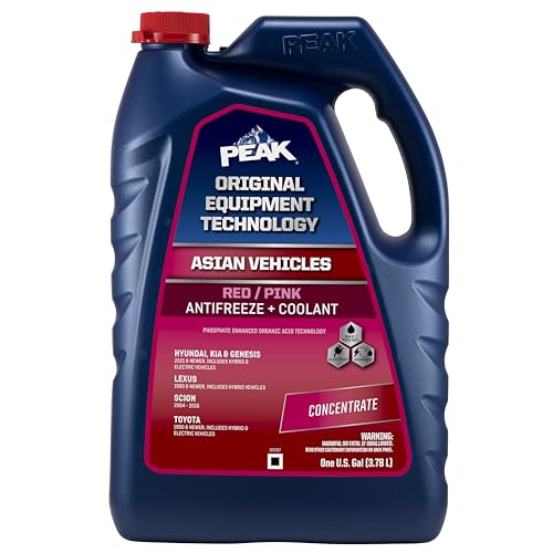 PEAK OET Extended Life Red/Pink Concentrate Antifreeze/Coolant for Asian Vehicles, 1 Gal.