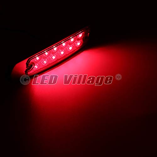 20x 12V DC Rectangle 6.4 Inch Clear Lens Red Super Bright LED 12 SMD Clearance Lamp Flush Mount Side Maker Lights Chrome Bezel Trailer RV Truck Universal (20 pcs) - color: Clear/Red Pack of 20