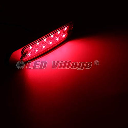 20x 12V DC Rectangle 6.4 Inch Clear Lens Red Super Bright LED 12 SMD Clearance Lamp Flush Mount Side Maker Lights Chrome Bezel Trailer RV Truck Universal (20 pcs) - color: Clear/Red Pack of 20