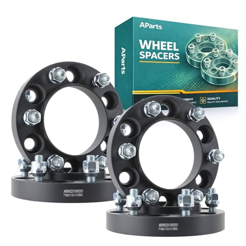 AParts 1inch 6x5.5 (6x139.7mm) Hub Centric Wheel Spacers - 4Pcs Aluminum Tire Spacer for Tacoma, 4Runner Tundra Fortuner, FJ Cruiser - 25.4mm, 106mm Hub Bore, M12x1.5 Studs - size: 1"-6x5.5-106mm-M12x1.5