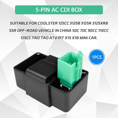5 Pin AC CDI Box, Motorcycle CDI Box Ignition Trigger Switch Replacement for COOLSTER 125cc 3125B 3125R 3125XR8 SSR Chinese Dirt Bike 50c 70c 90cc 110cc 125cc ATV TaoTao Pit X15 Mini Pocket Bike