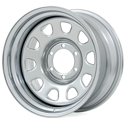 Rough Country 15x8 Polished Chrome Steel Wheel - 5x5.5, 19mm Offset, 4.25 Bore, Classic Off-Road Rim for Trucks, Jeeps & SUVs - size: 15x8 - 5x5.5, -19mm