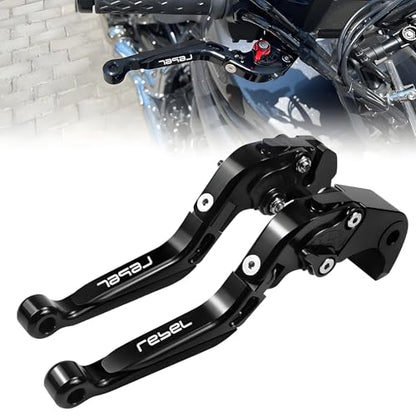 Clutch Brake Levers for Honda Rebel 500 300 2017-2022, Black - color: Black