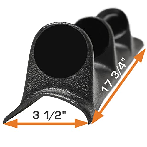 GlowShift Universal 60mm Black Triple Pillar Gauge Pod Holder