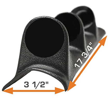 GlowShift Universal 60mm Black Triple Pillar Gauge Pod Holder