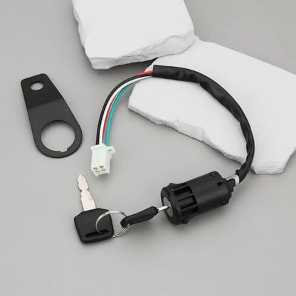 Motorcycle Ignition Switch Key Lock Compatible with 50-150cc Off-Road Motorcycles ATVs and Quads with 8.3cm Bracket