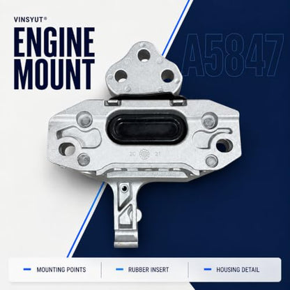 4PC Engine Mount & Trans Mount Kit for Jeep Cherokee 2.4L 2014-2019 - color: grey and black