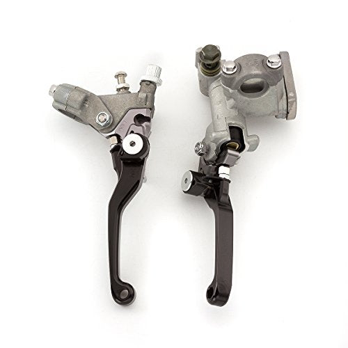 Dirt Bike Brake Master Cylinder Reservoir Cable Clutch Levers for TC TE CR WR FC TX FS 125 250 200 250 400 450 501 511 - color: Black