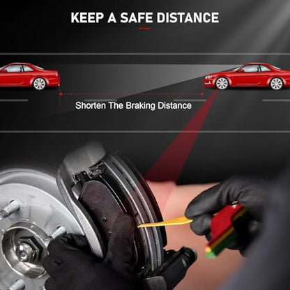 cciyu D905 D969 Brake Pads w/Hardware Front Rear Disc Brake Pad Set - size: Front[D969] + Rear[D905]