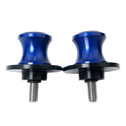 6MM M6 X 1.5 Motorcycle Swing arm Sliders Spools CNC Swing Arm Stand Screws 2PCS for Yamaha YZF R1 R3 R6 R25 R125 R6S 600R 750R (Blue) - color: Blue