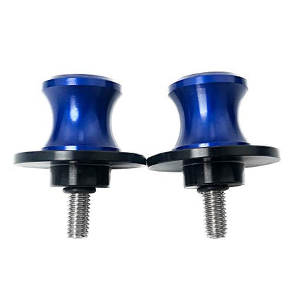 6MM M6 X 1.5 Motorcycle Swing arm Sliders Spools CNC Swing Arm Stand Screws 2PCS for Yamaha YZF R1 R3 R6 R25 R125 R6S 600R 750R (Blue) - color: Blue