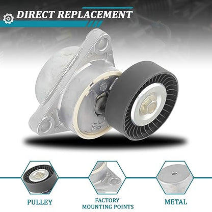IRONTEK 96349976 Belt Tensioner Pulley Assembly fit for Chevrolet (04-08 Aveo/ 06-08 Aveo5), for Pontiac (2005-2008 Wave/ 2005-2007 Wave5), for Suzuki 2004-2008 Swift+ #305388 38376 49406 25184786 - size: 96349976
