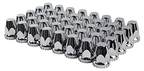 ABS Chrome Plastic 33mm Thread-on Standard Lug Nut Covers for Semi Trucks (Pack of 40) - color: Pack of 40
