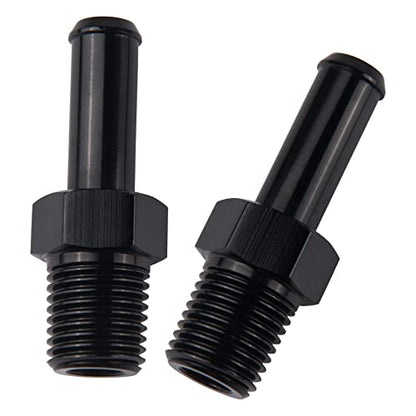 EVIL ENERGY 1/4" NPT Male to 3/8" Barb Fitting Adapter Straight Aluminum Black 2PCS - size: 1/4 NPT to 3/8 Brab
