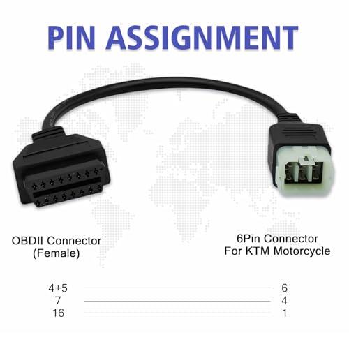OBD2 Adapter Fit for KTM 6 Pin to 16Pin Motorcycle Diagnostic Cable