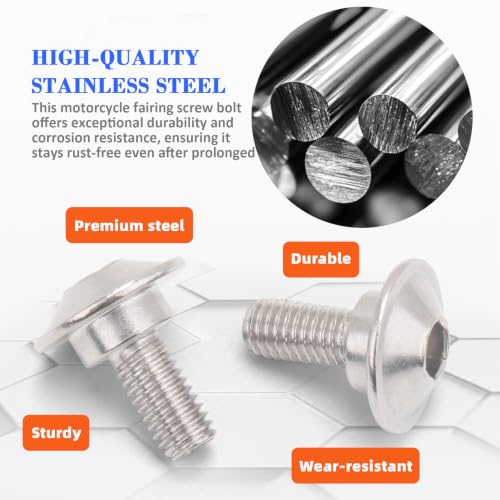M5 Stainless Fairing Bolt Kit for Suzuki GSX-R 600/750 / 1000, GSX-1300R - size: M5 x 12.5