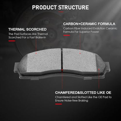 cciyu D833 Front Ceramic Brake Pads Kits 4pcs - size: Front[D833]