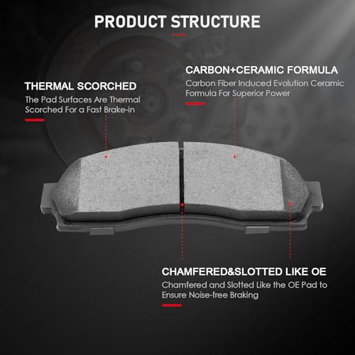 cciyu D833 Front Ceramic Brake Pads Kits 4pcs - size: Front[D833]