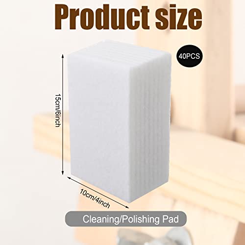 Hoolerry White Scrub Pads Non Scratch Multi Surface,4 X 6 Inch,White - size: 4 x 6 Inch