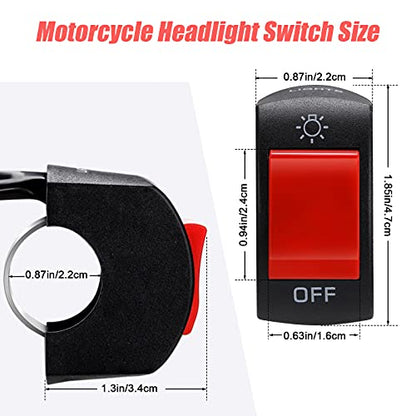 Frienda 3 Pieces Motorcycle Headlight Switch Handlebar Toggle, Red - color: Red