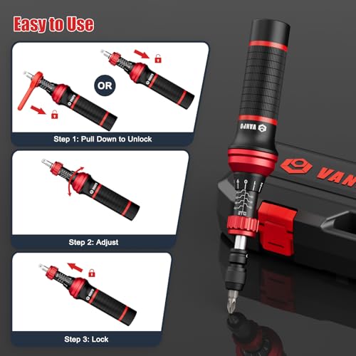 VANPO Torque Screwdriver, 10-70 In-lb, 24 Piece, Click Style for Gunsmith - size: 10-70 inlb