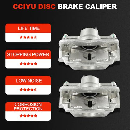 cciyu Front Left & Right Disc Brake Calipers With Bracket 19B6764 19B6765 - size: Front[19B6764+19B6765]