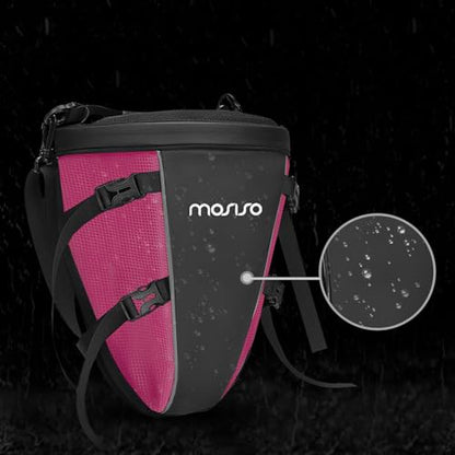 MOSISO Motorcycle Tail Bag Waterproof Polyester Storage Saddle Bag,Rose Red - color: Rose Red