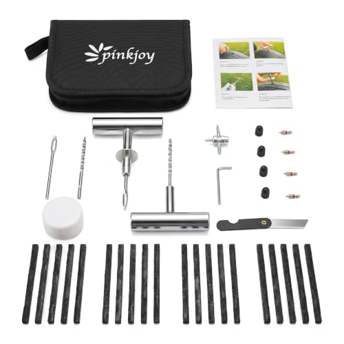 PINKJOY 36 Pcs Tire Plug Kit, Heavy Duty Tire Repair Kit for Car, Motorcycle, ATV, Jeep, Truck, Tractor Flat Tire Puncture Repair Tools - size: 36 PCS