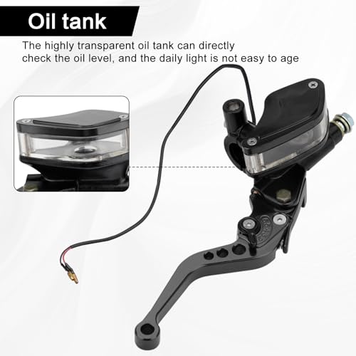 7/8" 22mm Motorcycle Brake Clutch Pump Lever, Black - color: Black