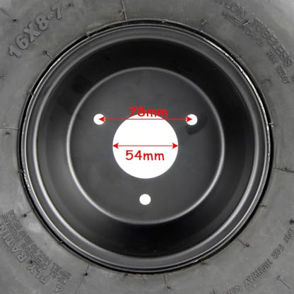 16x8-7 ATV Wheels, 3 lug 16x8-7 Tubeless Tires for Kazuma Quad ATV Go Kart UTV 125cc 150cc Off Road Tyres 3 Holes Rim set of 2
