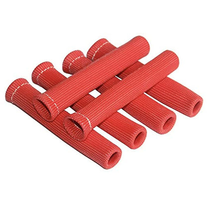 Spark Plug Wire Heat Shield Spark Plug Wire Heat Shield Sleeve Spark Plug Boot Protector Boots Wrap for SBC BBC 350 454 8PCS Plug Wire Covers - 2500F High Temp Protection (Red) - color: Red