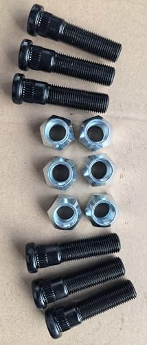 6pcs 9/16"-18 x 2.32 in. UHL Length 0.622 in. Knurl Press-in Wheel Studs with Lug Nuts Replacement for 5,200 to 7,000-lb. Trailer Axle Trailer Hub