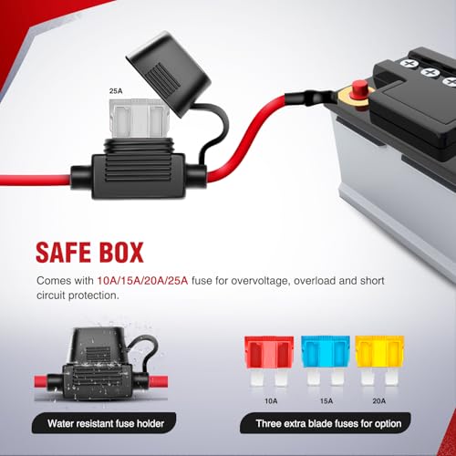 Nilight 14AWG Remote Wiring Harness Wireless Strobe 5Pin Switch 1Lead - color: 14AWG-1 Lead Remote +Flash +5PIN Switch