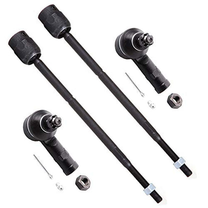 SCITOO 4pcs Front Suspension Kit Inner Tie Rod End Outer Tie Rod End Fit 1991-2003 For Ford Escort 1991-1999 For Mercury Tracer