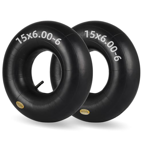 GICOOL 15x6.00-6 Lawn Mower Tire Inner Tubes, TR-13 Valve Stem, 2 Pack - size: 15x6.00-6,TR-13