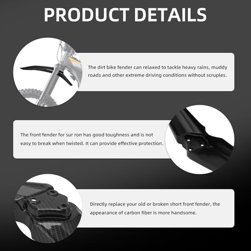 JFG RACING Electric Dirt Bike Front Fender for Surron Light Bee X/X160/X260 - color: black-2