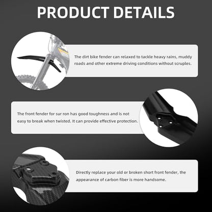 JFG RACING Electric Dirt Bike Front Fender for Surron Light Bee X/X160/X260 - color: black-2