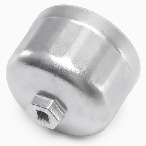 86.4mm 16Flutes Oil Filter Cap Wrench Removal Tool Socket for BMW Engines/for Volvo with 86mm Filter Housing Caps, Silver Heavy-Duty Aluminum - style: Aluminum