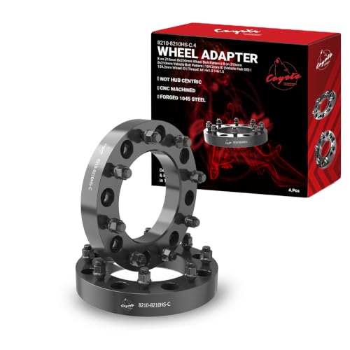 Wheel Accessories Parts 2 Pcs Wheel Spacers Adapters 8 on 210mm 1.50 Thick 154.2mm Hub M14x1.5 14x1.5 Thread Stud Fits Chevrolet Silverado GMC Sierra 3500HD (Dually) - size: No Lip, style: 1.50" Steel (2 Pack)