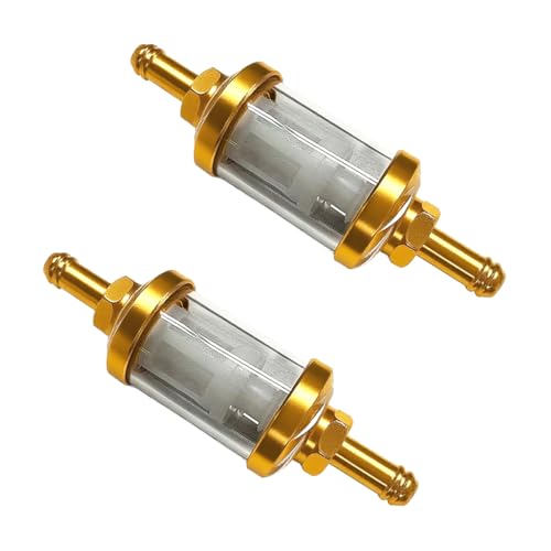 YoRise 2PCS 5/16" Car Fuel Filter (Gold) - color: Gold
