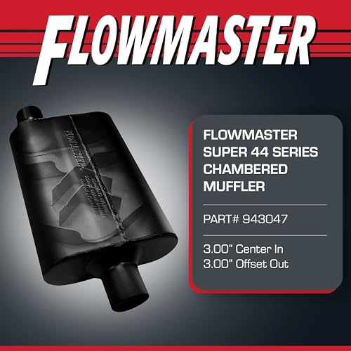 Flowmaster Super 44 Series Chambered Muffler – 3.00" Center In/Offset Out - color: Center In / Offset Out