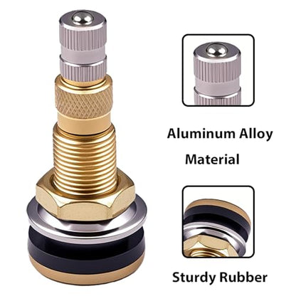 TR618A Brass Metal Valve Stems, Tubeless Air Liquid Tractor Grader Valve Stems for Agricultural Equipment & Industrial Wheels Ideal Clamp - in Replacement Parts - size: TR618A Tire Valve Stem-2PK