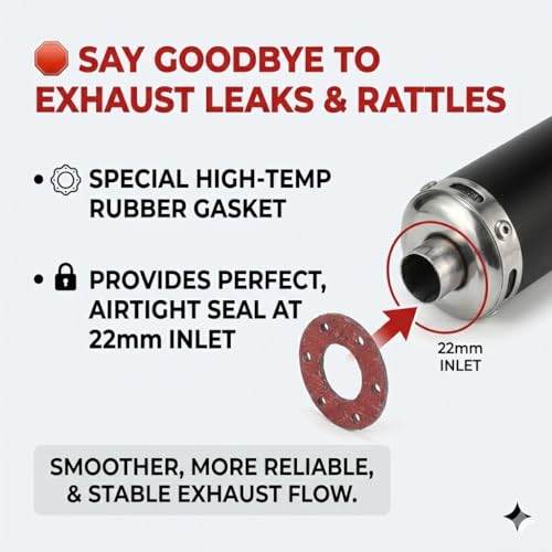 BADASS SHARKS 2-Stroke Exhaust Muffler 22mm 50cc-150cc - color: Dark black